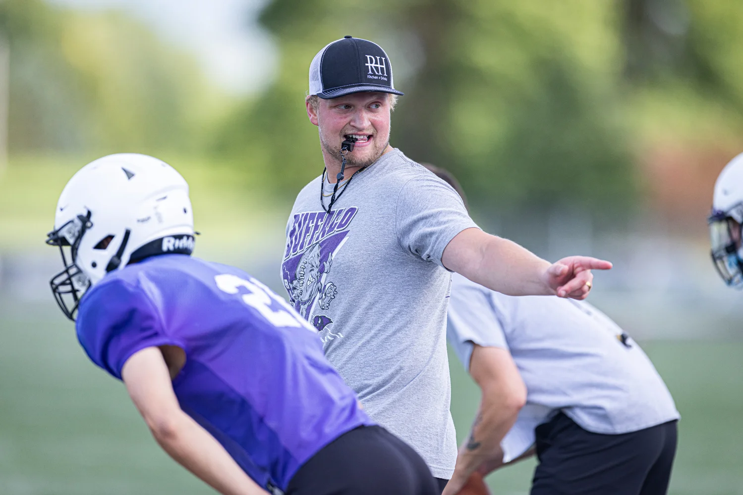 Bison Coach coaching up the team